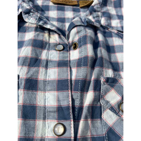 Wrangler Blouse Women Size Medium Plaid Pearl Snap Western Long Sleeve Shirt - Picture 4 of 11